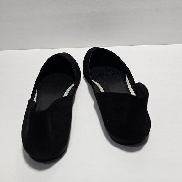 Black Meeshine Womens Pointed Toe Ballet Flats Comfort Suede Slip On Flats - Picture 5 of 7